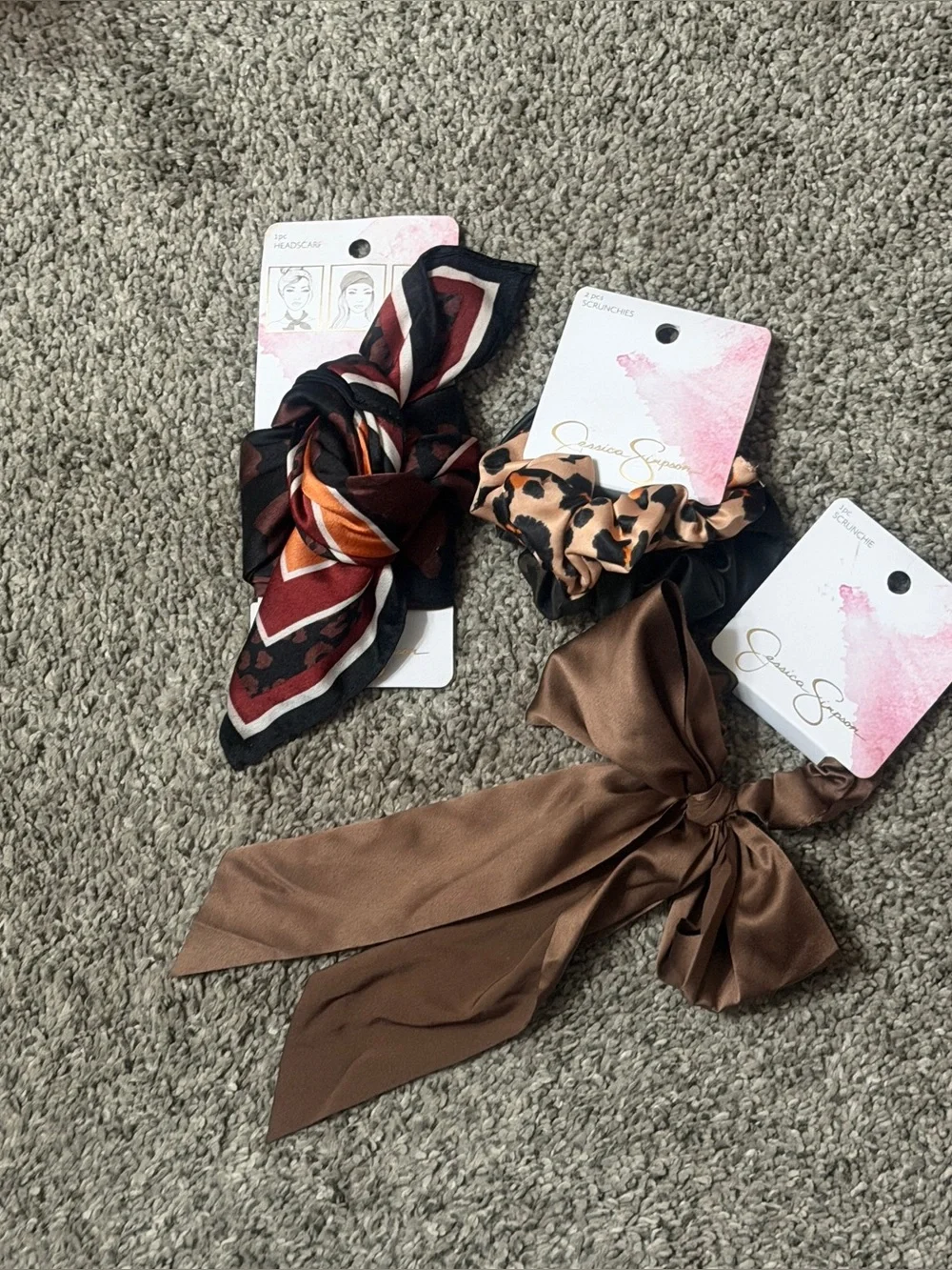 NEW! Jessica Simpson Hair Accessories Headscarf-Scrunchies-Bow Scrunchie